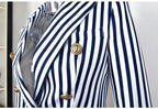 R&B | Gestreifter Blazer Damen - Lässig - Gestreift-Pinstripe