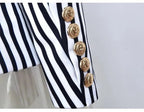 R&B | Gestreifter Blazer Damen - Lässig - Gestreift-Pinstripe