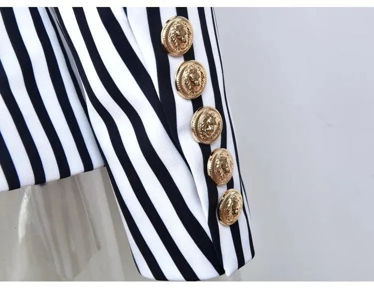 R&B | Gestreifter Blazer Damen - Lässig - Gestreift-Pinstripe