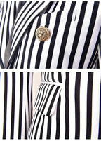 R&B | Gestreifter Blazer Damen - Lässig - Gestreift-Pinstripe