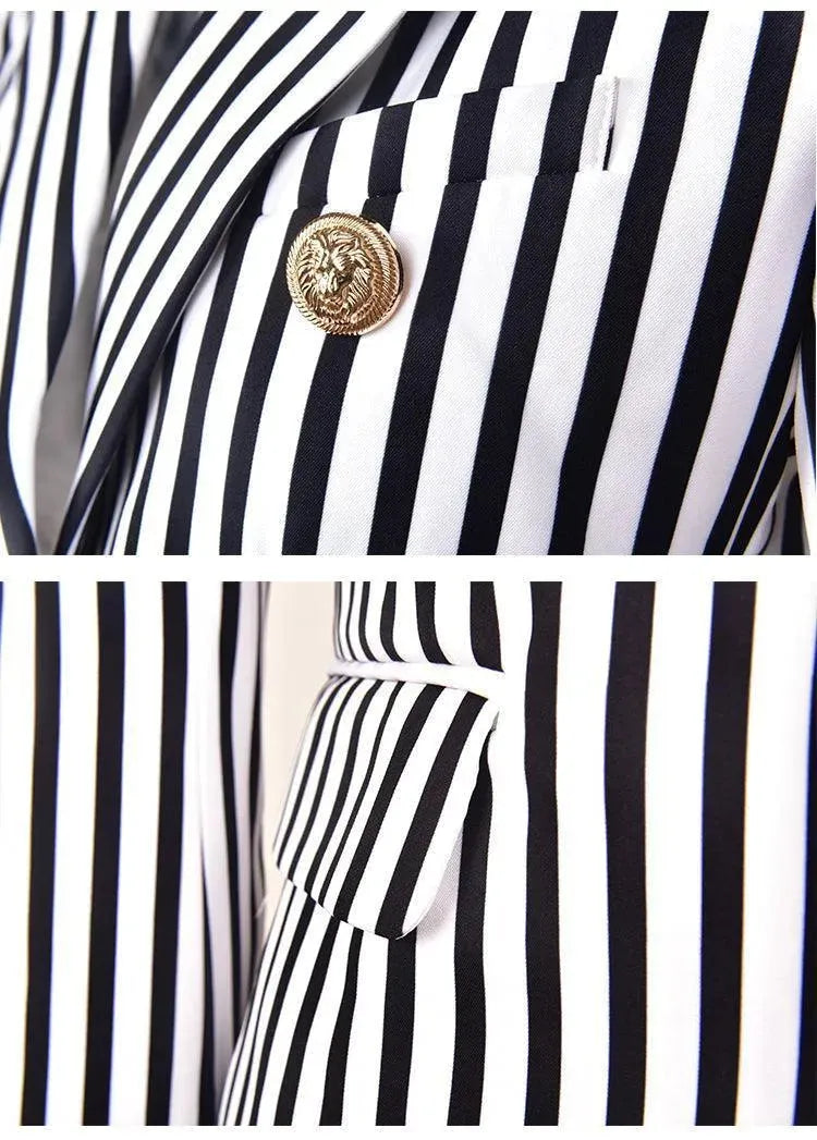 R&B | Gestreifter Blazer Damen - Lässig - Gestreift-Pinstripe