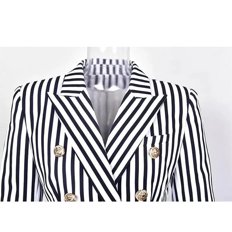 R&B | Gestreifter Blazer Damen - Lässig - Gestreift-Pinstripe