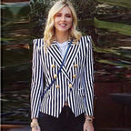 R&B | Gestreifter Blazer Damen - Lässig - Gestreift-Pinstripe