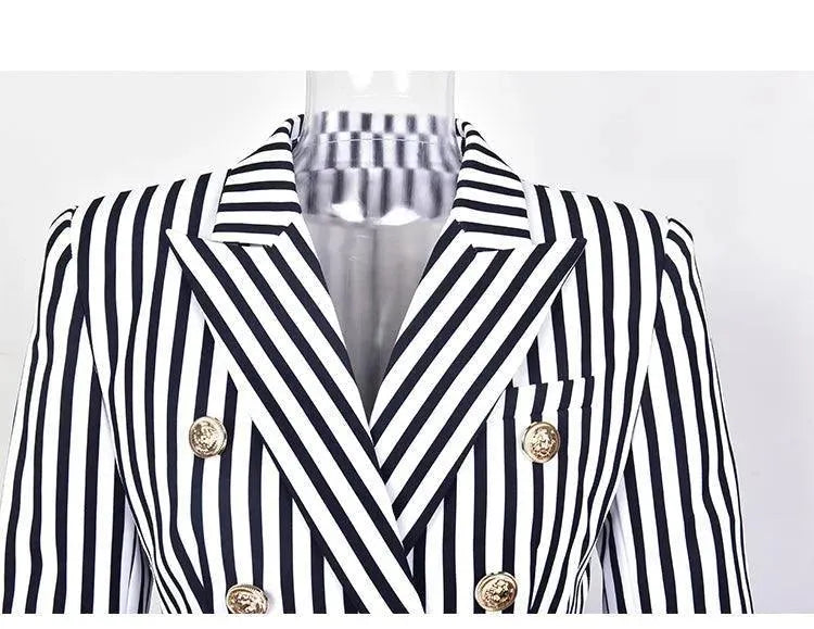 R&B | Gestreifter Blazer Damen - Lässig - Gestreift-Pinstripe