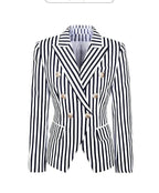 R&B | Gestreifter Blazer Damen - Lässig - Gestreift-Pinstripe