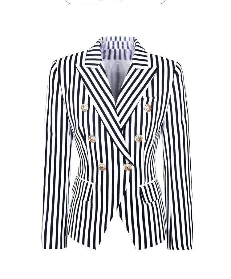 R&B | Gestreifter Blazer Damen - Lässig - Gestreift-Pinstripe