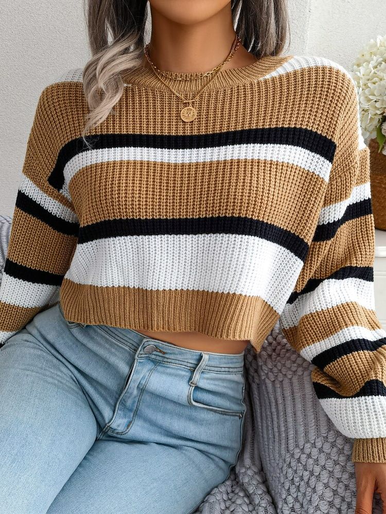R&B | Gestreifter Crop Pullover