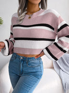 R&B | Gestreifter Crop Pullover