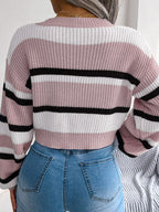 R&B | Gestreifter Crop Pullover
