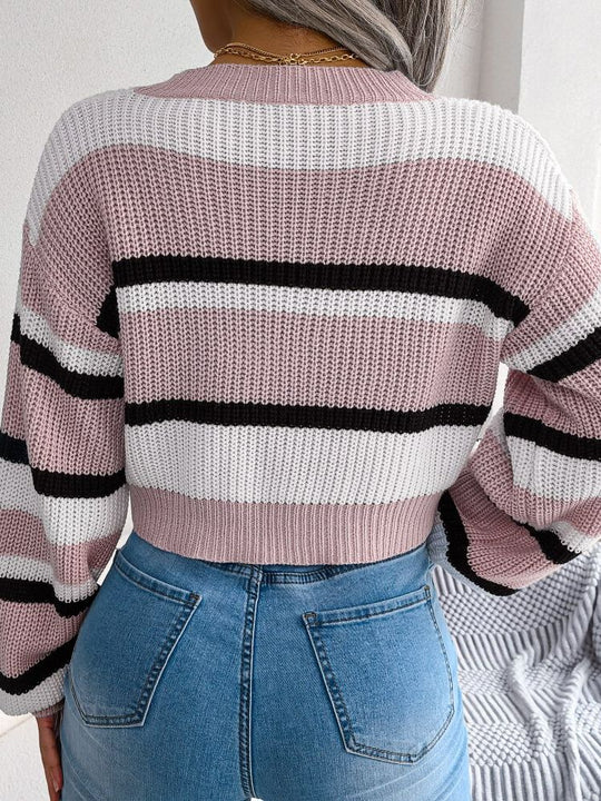 R&B | Gestreifter Crop Pullover