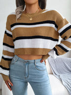R&B | Gestreifter Crop Pullover