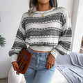 R&B | Gekürzter Strickpullover Strukturiertes Muster Lässige Passform