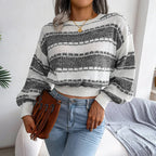 R&B | Gekürzter Strickpullover Strukturiertes Muster Lässige Passform