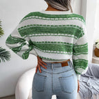 R&B | Gekürzter Strickpullover Strukturiertes Muster Lässige Passform