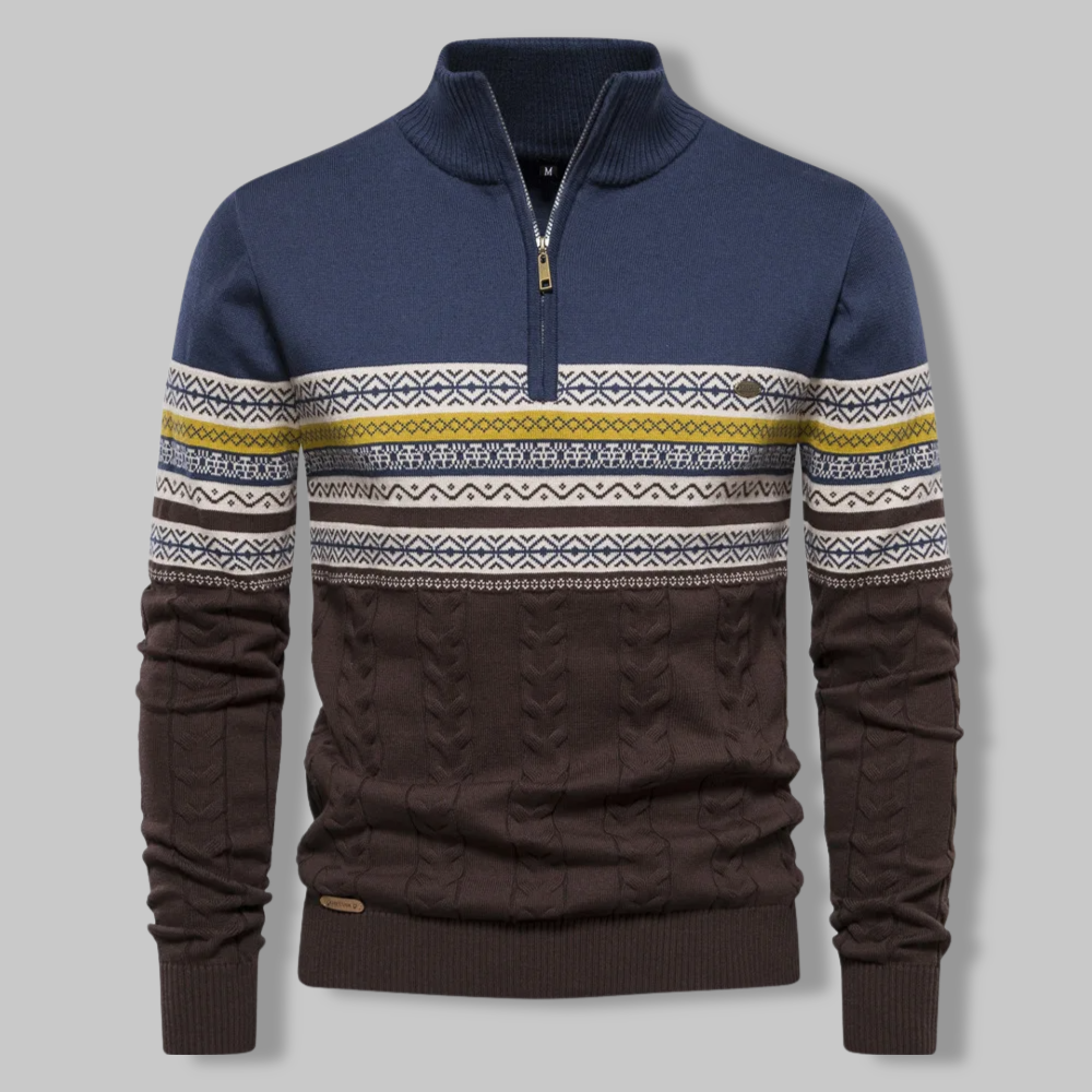R&B | Gestreifter Zip-Pullover