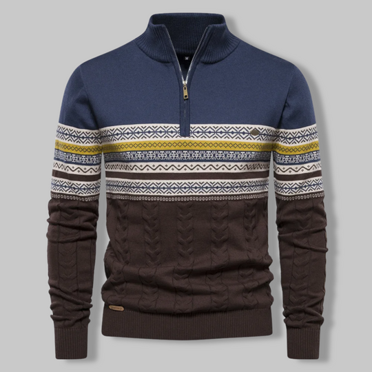 R&B | Gestreifter Zip-Pullover