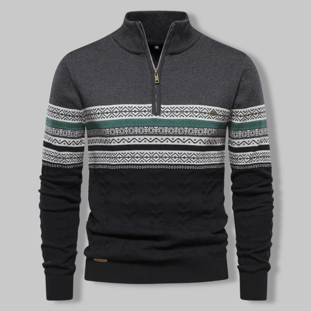 R&B | Gestreifter Zip-Pullover