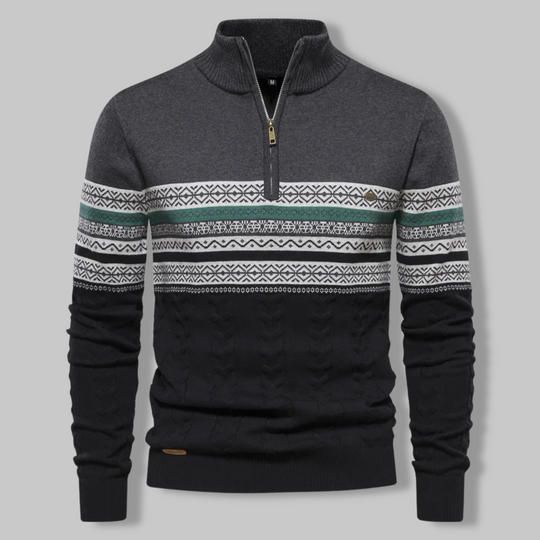 R&B | Gestreifter Zip-Pullover
