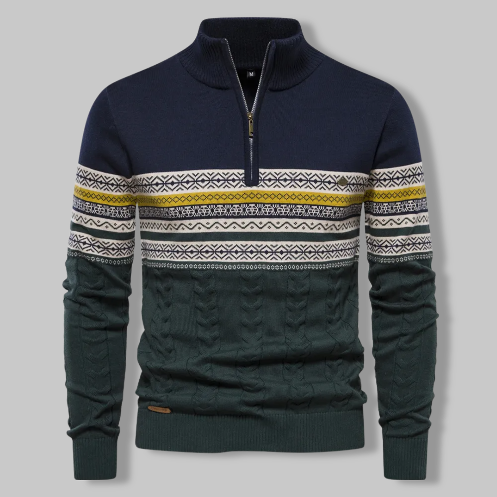 R&B | Gestreifter Zip-Pullover
