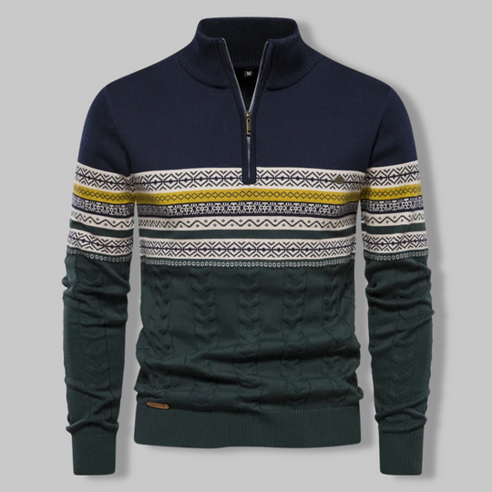 R&B | Gestreifter Zip-Pullover