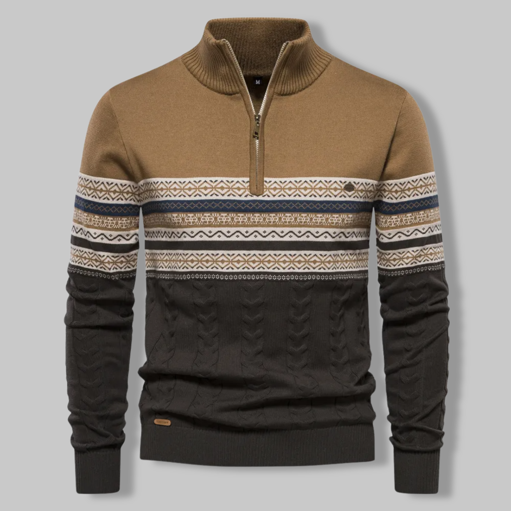 R&B | Gestreifter Zip-Pullover