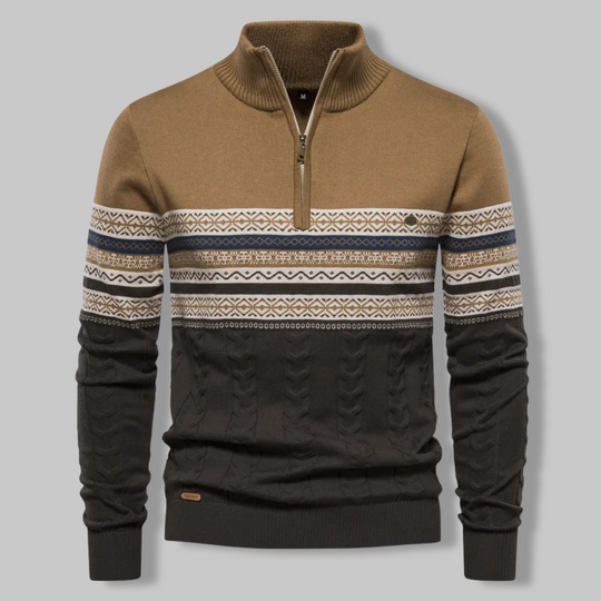 R&B | Gestreifter Zip-Pullover