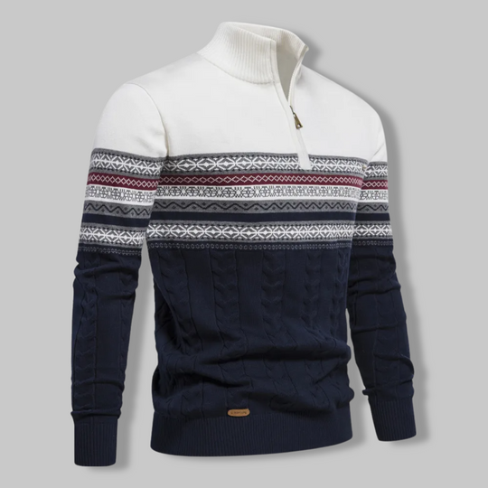 R&B | Gestreifter Zip-Pullover