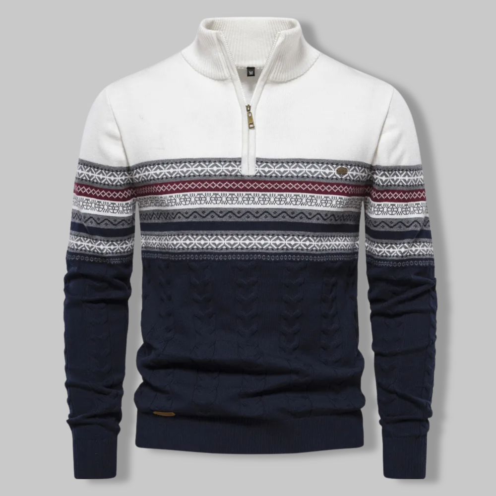 R&B | Gestreifter Zip-Pullover