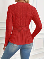 R&B | Robuster Kabelstrickpullover mit Rundhalsausschnitt