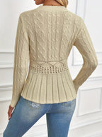 R&B | Robuster Kabelstrickpullover mit Rundhalsausschnitt