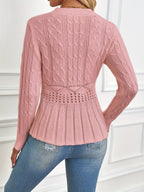 R&B | Robuster Kabelstrickpullover mit Rundhalsausschnitt