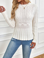 R&B | Robuster Kabelstrickpullover mit Rundhalsausschnitt