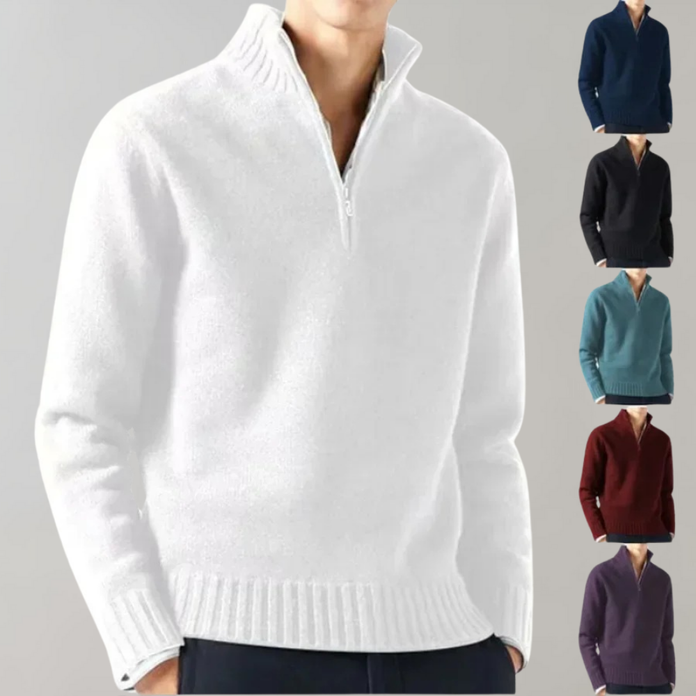 R&B | Stylischer Halb-Reißverschluss Herrenpullover