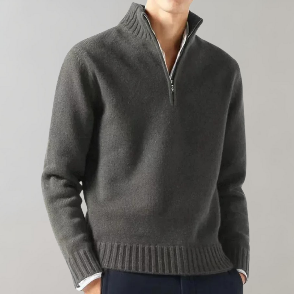 R&B | Stylischer Halb-Reißverschluss Herrenpullover