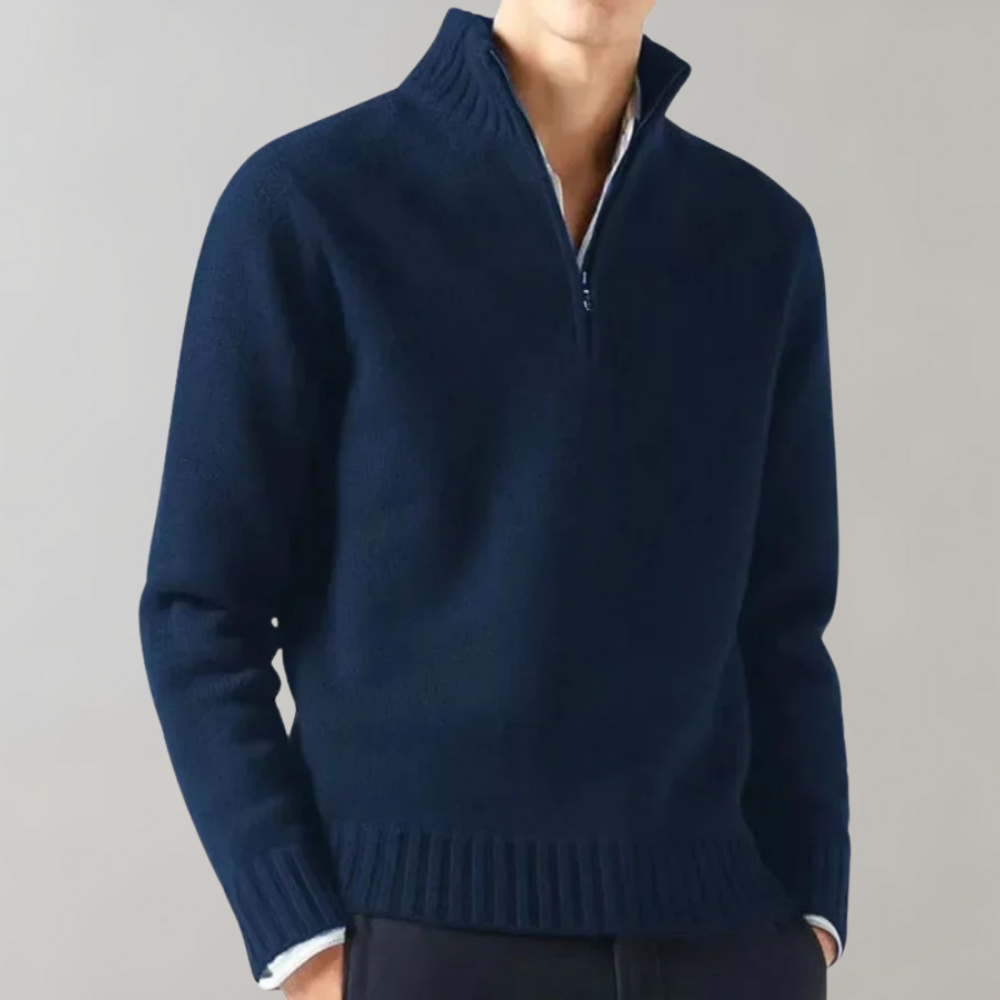 R&B | Stylischer Halb-Reißverschluss Herrenpullover