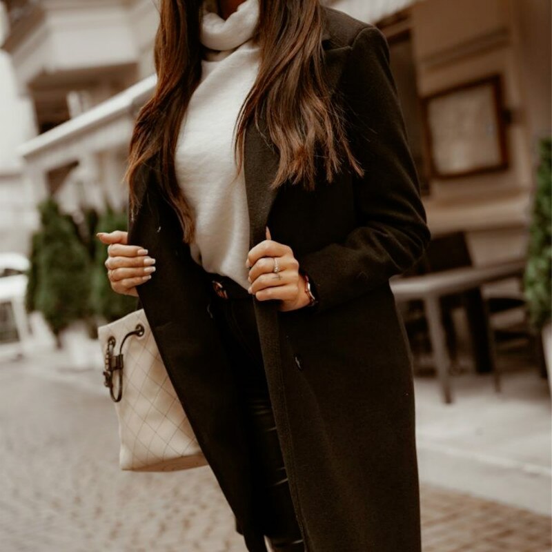 R&B | Stilvolle Lange Braune Jacke - Bequemes Damen-Oberbekleidung