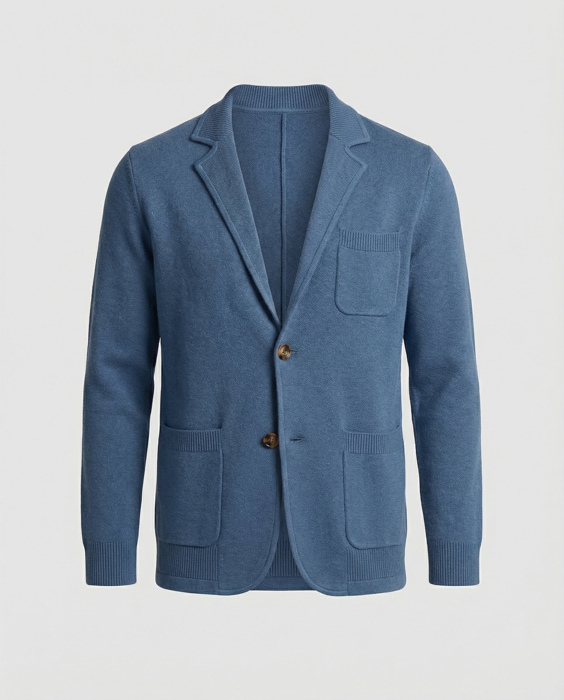 R&B | Stilvolles Herrenblazer mit lässigen Knopfpatch-Taschen und Kragen