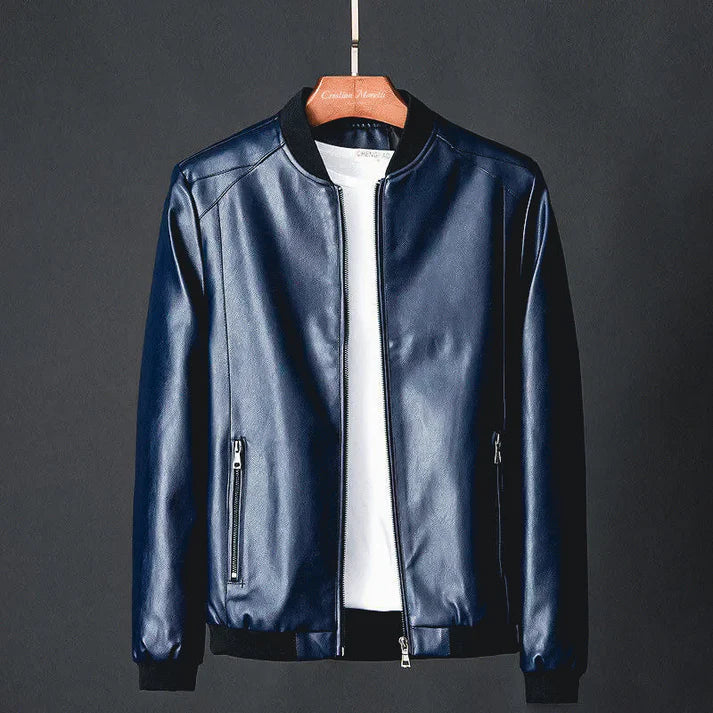 R&B | Stylische Herren-Lederjacke aus Kunstleder mit präzisen Details