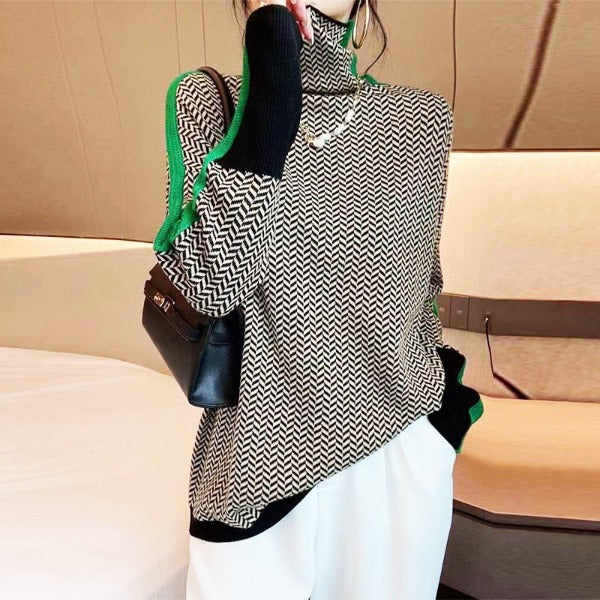 R&B | Stylischer Gestreifter Damenpullover