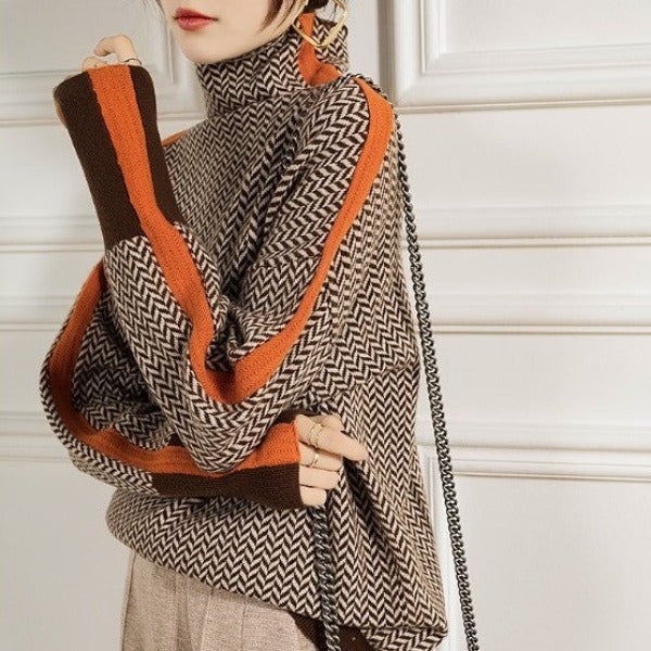 R&B | Stylischer Gestreifter Damenpullover