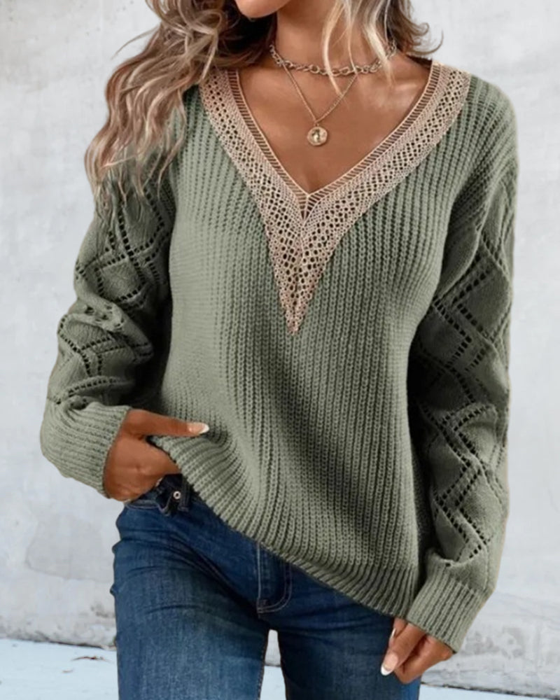 R&B | Stylischer V-Ausschnitt Pullover
