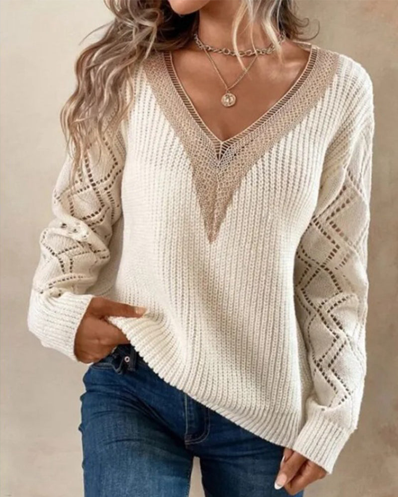 R&B | Stylischer V-Ausschnitt Pullover