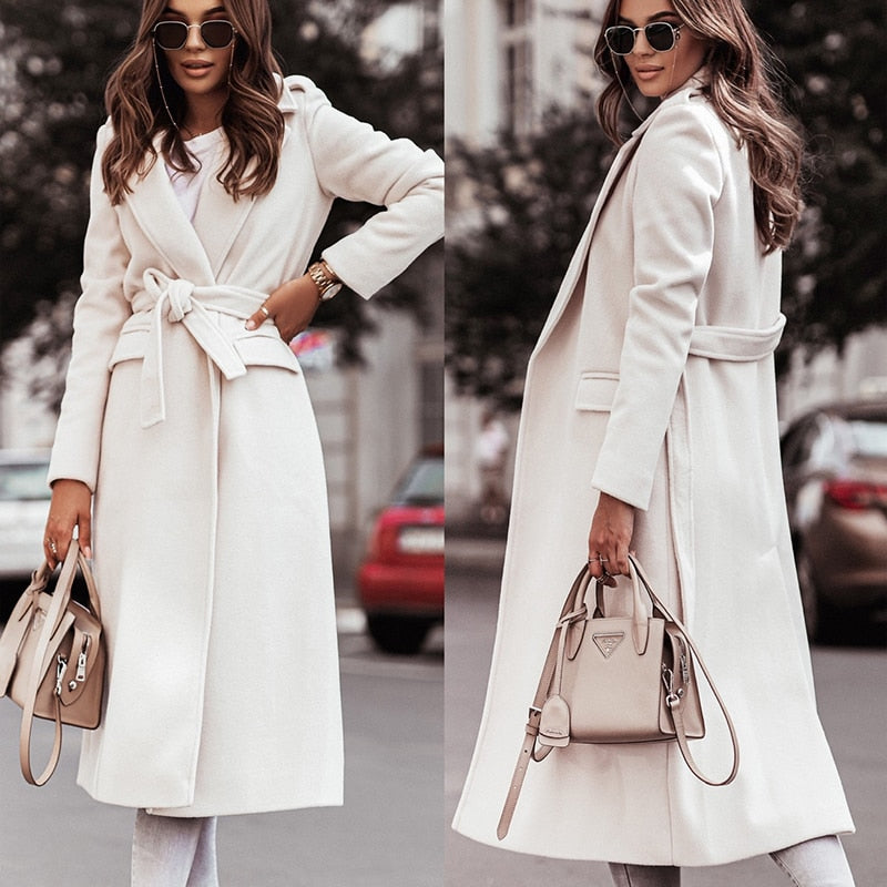 R&B | Stylischer Wintermantel - Lange und Warme Damenjacke