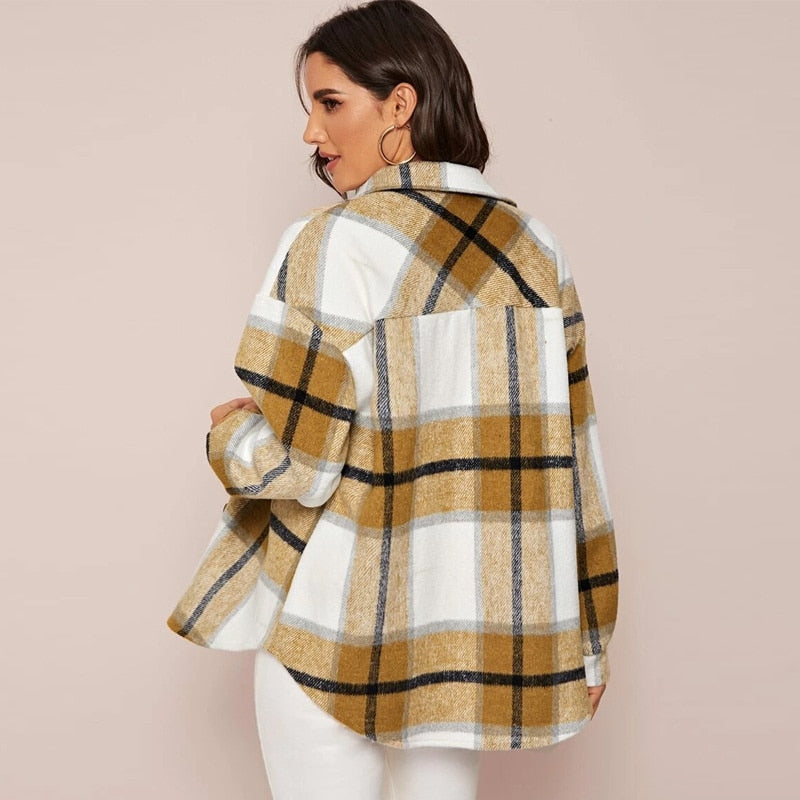 R&B | Stilvolle Damen Karierte Jacke - Lässig und Bequem