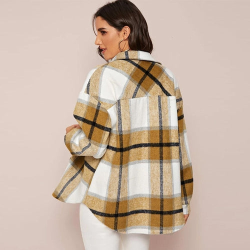 R&B | Stilvolle Damen Karierte Jacke - Lässig und Bequem