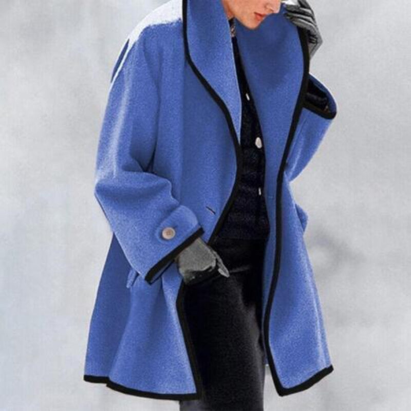 R&B | Damen Winter Wolle Doppelknopf Trenchcoat