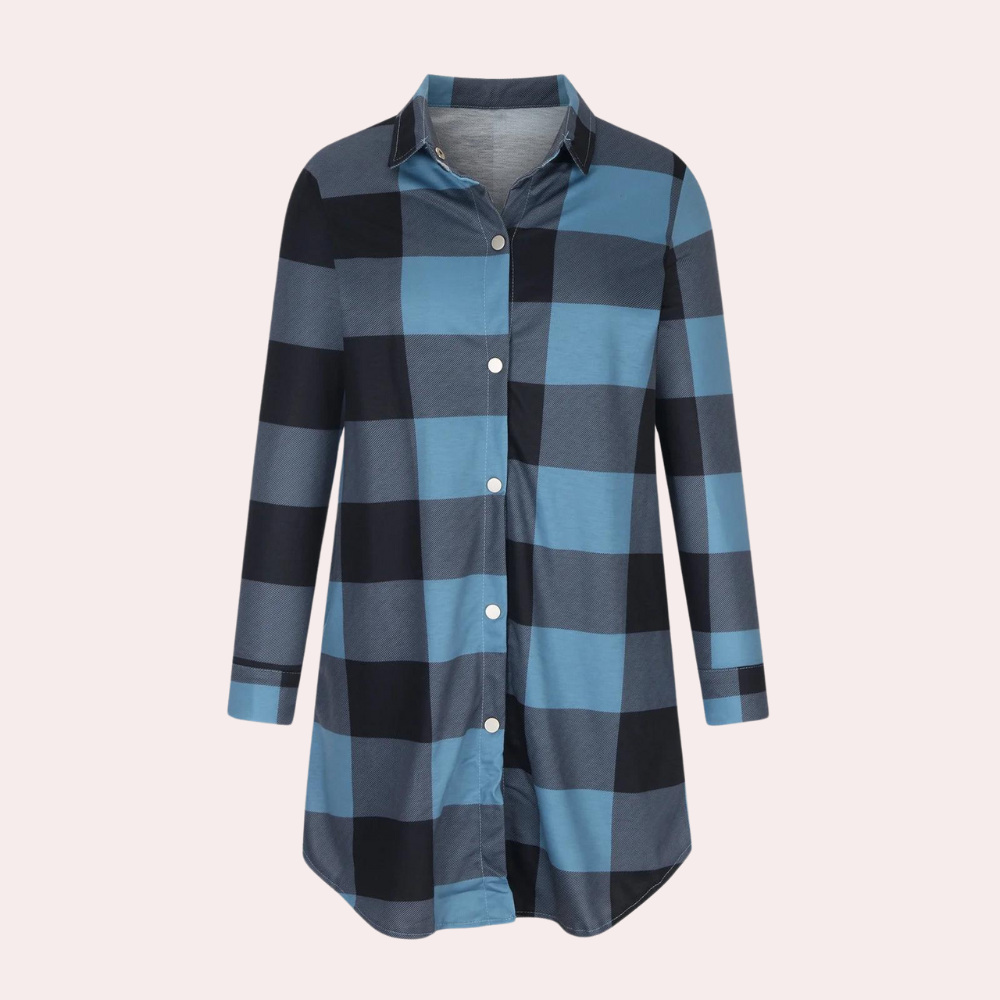 R&B | Kariertes Herbstjacke in Midilänge für Damen