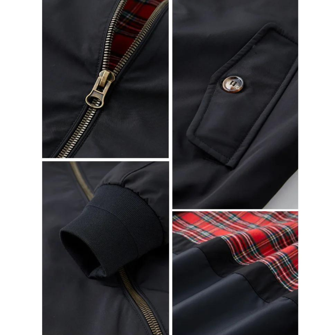 R&B | Herren Camden Heritage Harrington Jacke - Tartanmuster gefüttert