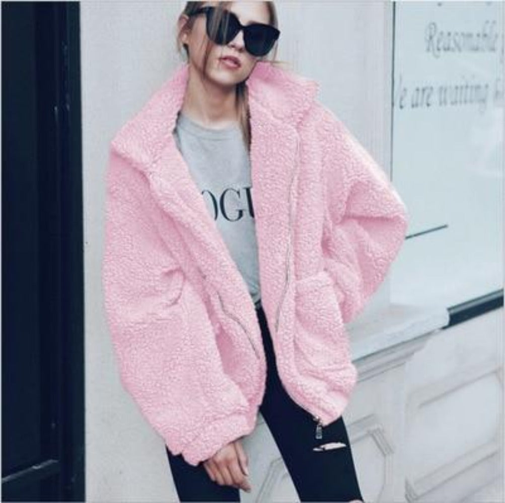 R&B | Teddy Mantel - Oversized Fit - Weiches Fleece - Reißverschluss - Lässiger Look