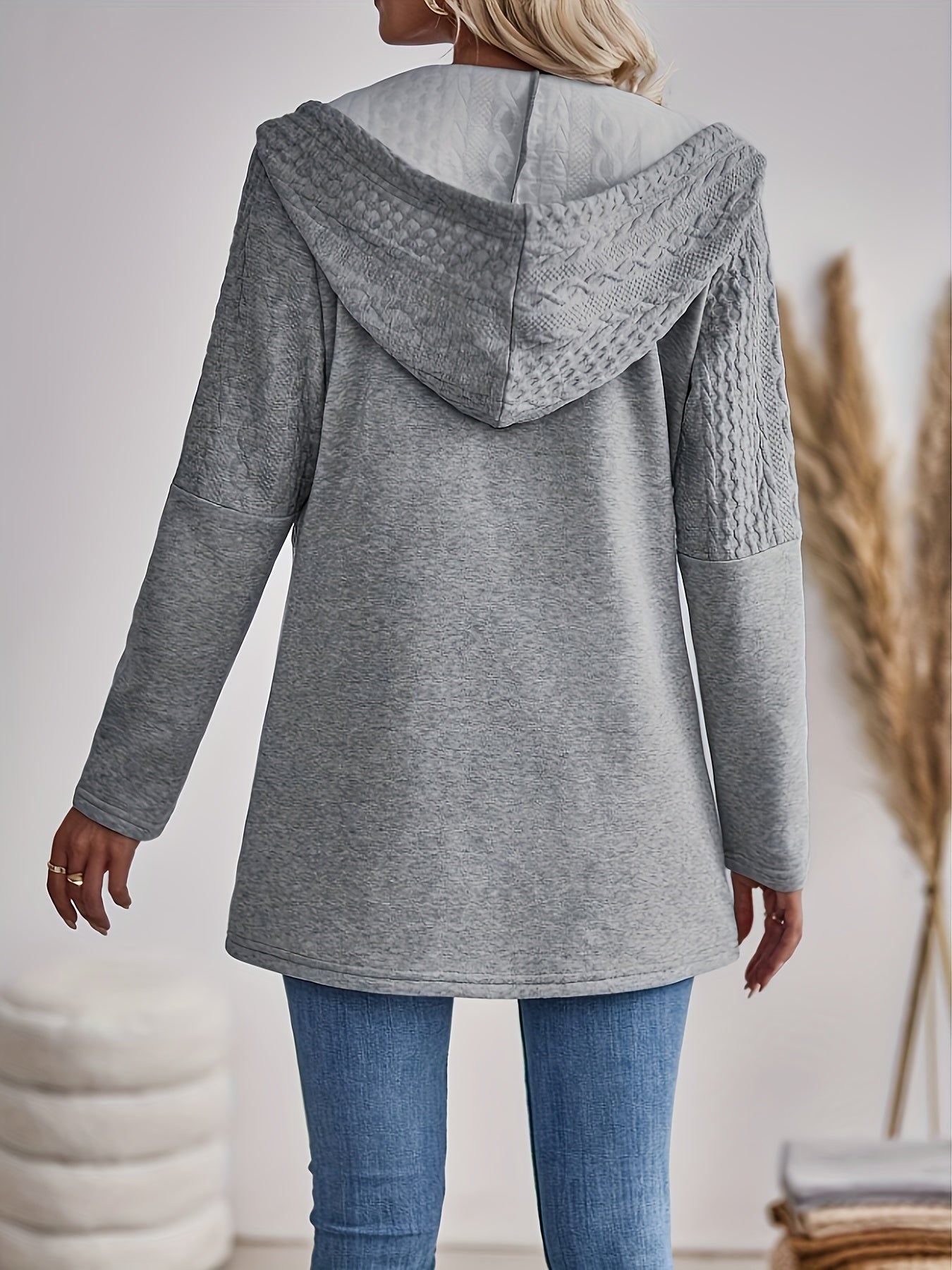 R&B | Texturierte Zip-Up Hoodie Jacke